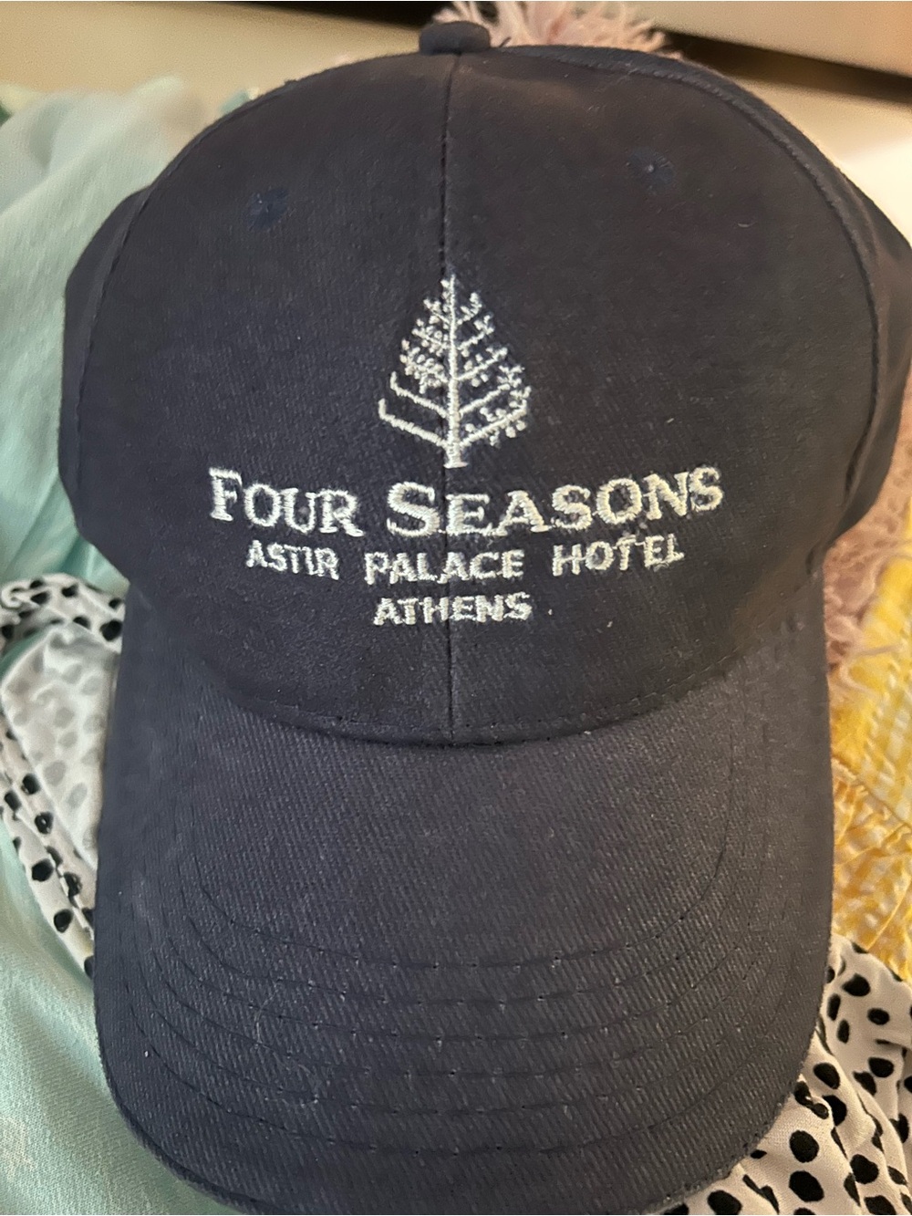 Four Seasons Hotel Athens Baseball Hat Cap Blue Adult Size Souvenir New